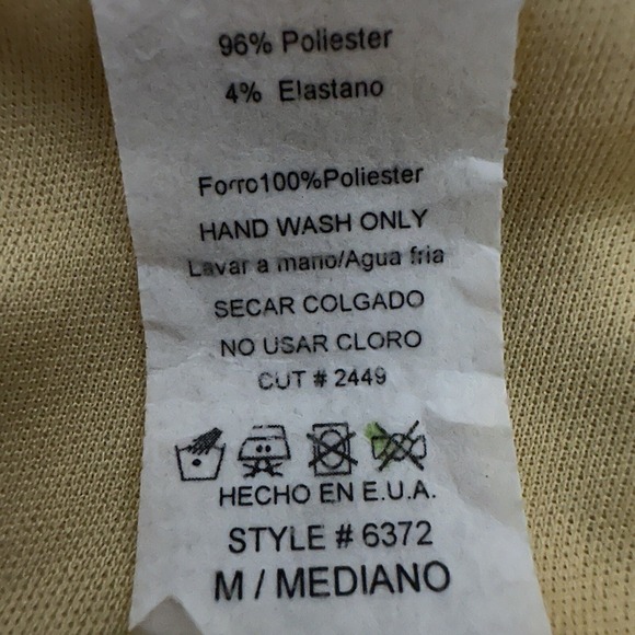 Vintage Y2K Womens Dress M Mustard Yellow Sparkle Fitted Bodycon Retro 90s USA - Picture 14 of 14